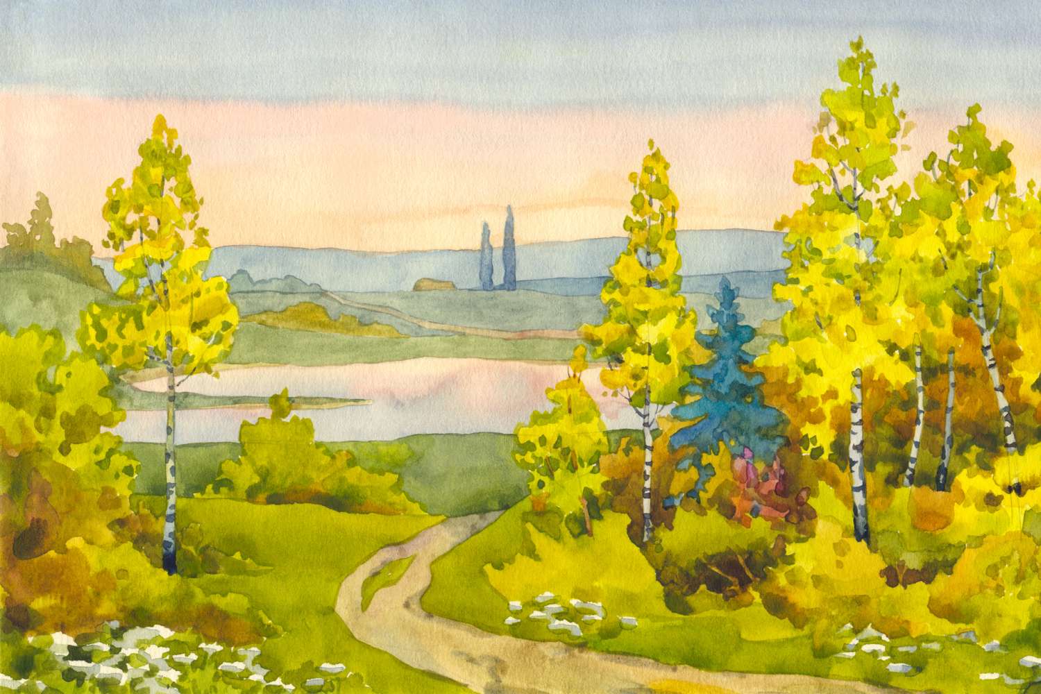 Acquarelle im Park und in den Gärten von Villa Cordevigo